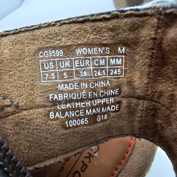 Rockport Hattie Open Lace Shoes Block Heel Leather Taupe Womens Size US 7.5 - Picture 8 of 8